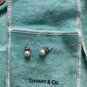 Tiffany & Co. Silver Pearl Drop Earrings